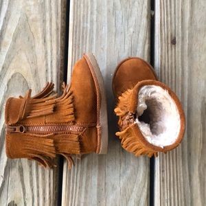 Toddler Fleece Fringe boots